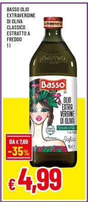 Basso Olio Extravergine di Oliva Classico Estratto a Freddo