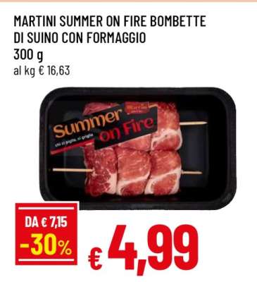 MARTINI SUMMER ON FIRE BOMBETTE DI SUINO CON FORMAGGIO