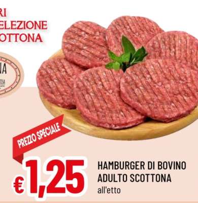 Hamburger di bovino adulto scottona