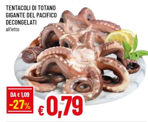 Tentacoli di Totano Gigante del Pacifico Decongelati
