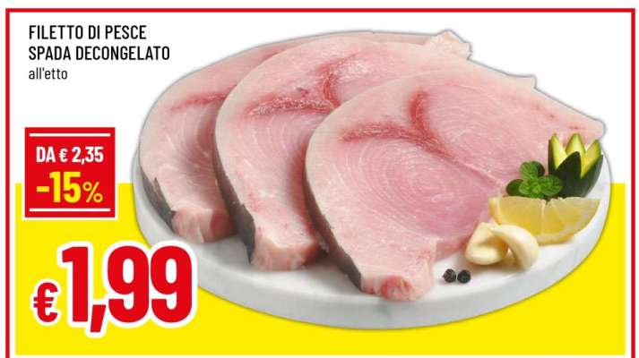FILETTO DI PESCE SPADA DECONGELATO