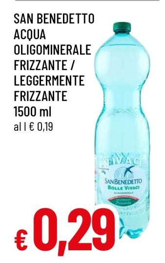 SAN BENEDETTO ACQUA OLIGOMINERALE FRIZZANTE / LEGGERMENTE FRIZZANTE
