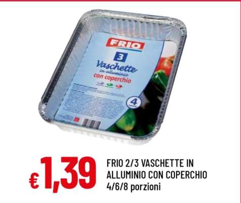 FRIO 2/3 VASCHETTE IN ALLUMINIO CON COPERCHIO