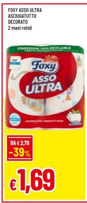 FOXY ASSO ULTRA ASCIUGATUTTO DECORATO
