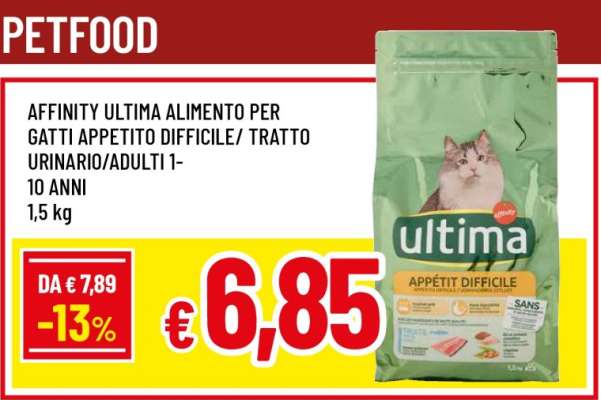 AFFINITY ULTIMA ALIMENTO PER GATTI APPETITO DIFFICILE/ TRATTO URINARIO/ADULTI 1-10 ANNI