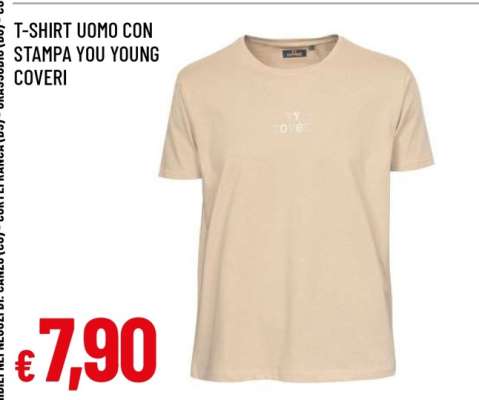 T-SHIRT UOMO CON STAMPA YOU YOUNG COVERI