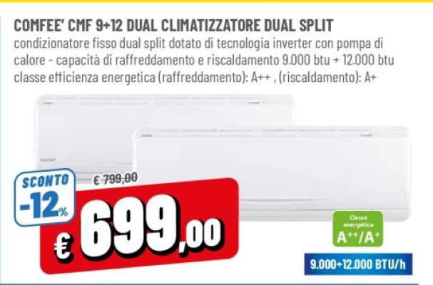 COMFEE' CMF 9+12 DUAL CLIMATIZZATORE DUAL SPLIT