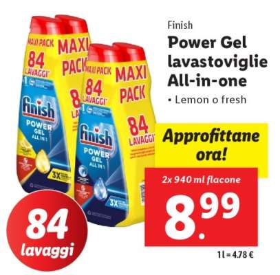 Finish Power Gel lavastoviglie All-in-one