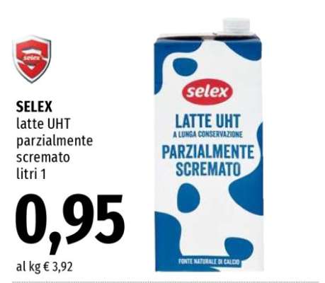 SELEX Latte UHT parzialmente scremato litri 1