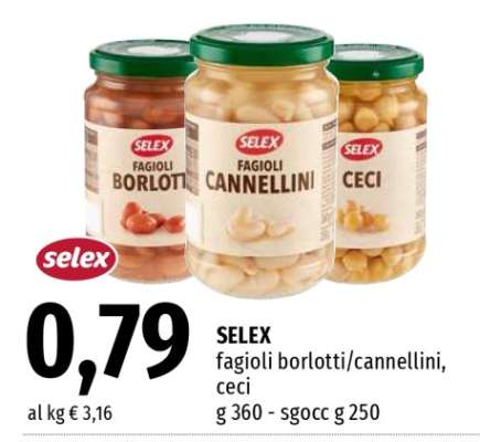 SELEX fagioli borlotti/cannellini, ceci