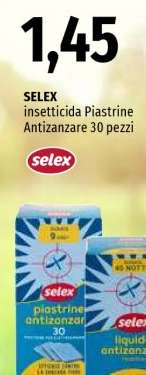 SELEX insetticida Piastrine Antizanzare 30 pezzi