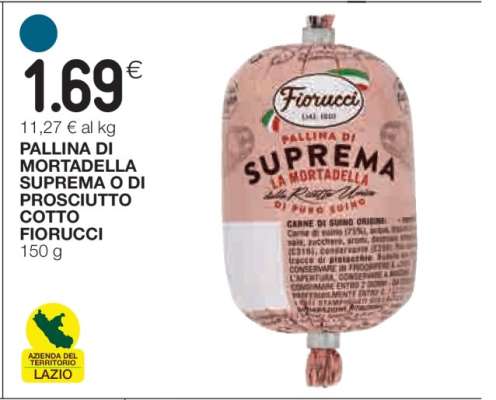 Pallina di Mortadella Suprema o di Prosciutto Cotto Fiorucci