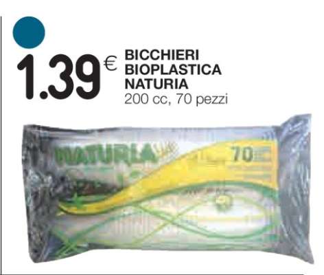 BICCHIERI BIOPLASTICA NATURIA