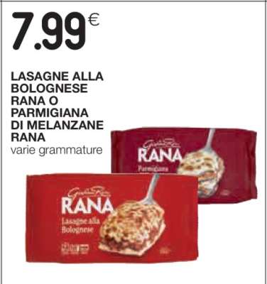 LASAGNE ALLA BOLOGNESE RANA O PARMIGIANA DI MELANZANE RANA