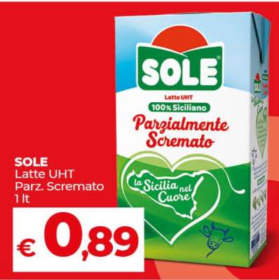 SOLE Latte UHT Parz. Scremato
