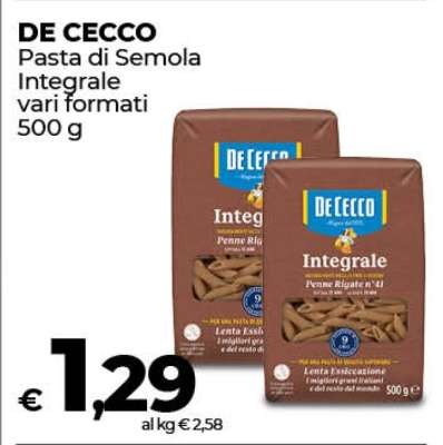 DE CECCO Pasta di Semola Integrale