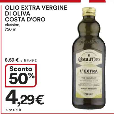 Olio Extra Vergine di Oliva Costa d'Oro