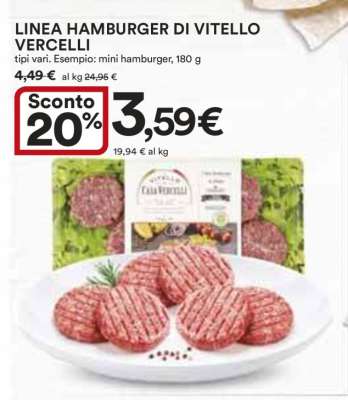 LINEA HAMBURGER DI VITELLO VERCELLI