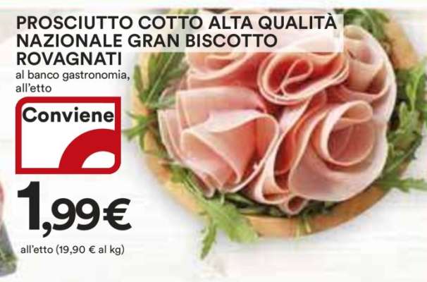 PROSCIUTTO COTTO ALTA QUALITÀ NAZIONALE GRAN BISCOTTO ROVAGNATI