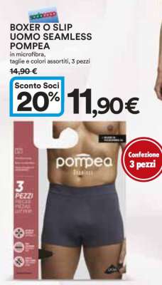 BOXER O SLIP UOMO SEAMLESS POMPEA