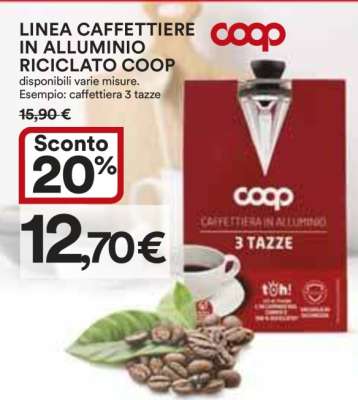 LINEA CAFFETTIERE IN ALLUMINIO RICICLATO COOP