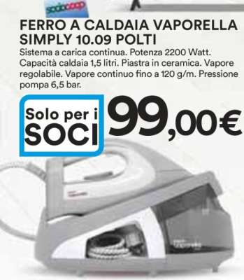 FERRO A CALDAIA VAPORELLA SIMPLY 10.09 POLTI