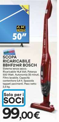SCOPA RICARICABILE BBHF214R BOSCH