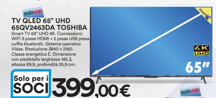 TV QLED 65” UHD 65QV2463DA TOSHIBA