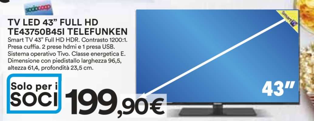 TV LED 43'' FULL HD TELEFUNKEN TE43750B45I