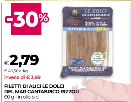 FILETTI DI ALICI LE DOLCI DEL MAR CANTABRICO RIZZOLI