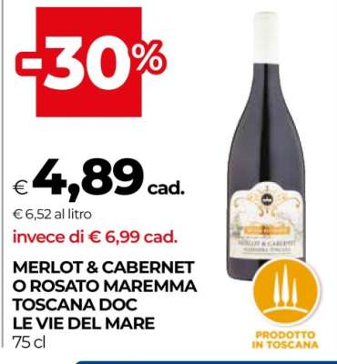 MERLOT & CABERNET O ROSATO MAREMMA TOSCANA DOC LE VIE DEL MARE