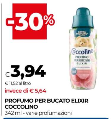 Profumo per Bucato Elixir Coccolino