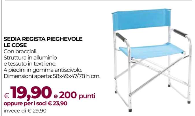 SEDIA REGISTA PIEGHEVOLE LE COSE