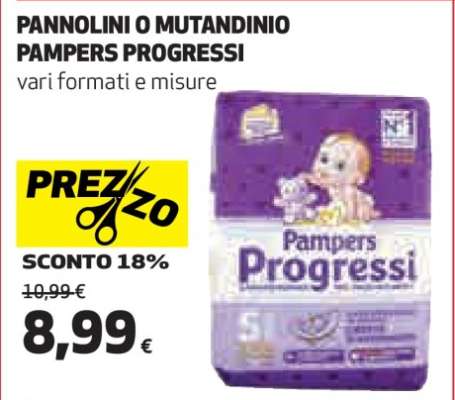 PANNOLINI O MUTANDINIO PAMPERS PROGRESSI
