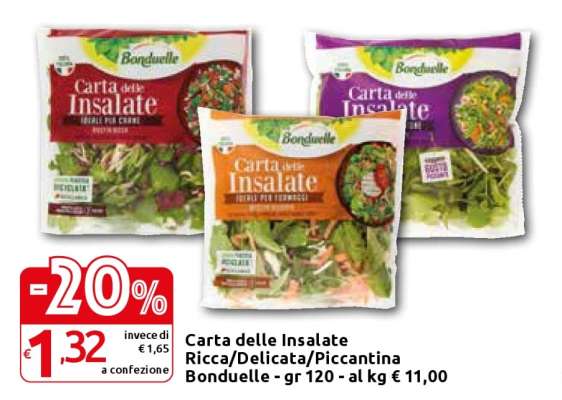 Carta delle Insalate Ricca/Delicata/Piccantina