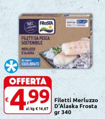 Filetti Merluzzo d’Alaska Frosta gr 340