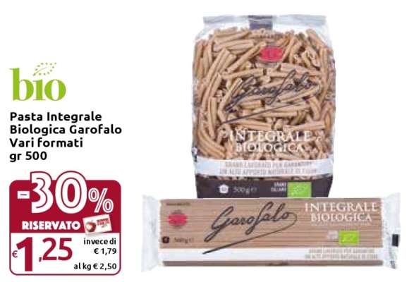 Pasta Integrale Biologica Garofalo Vari Formati