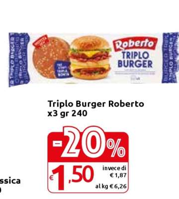Triplo Burger Roberto x3 gr 240