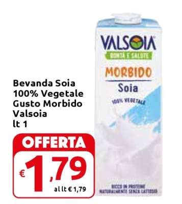 Bevanda Soia 100% Vegetale Gusto Morbido Valsoia lt 1