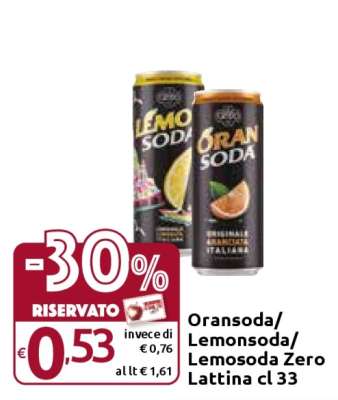 Oransoda/Lemonsoda/Lemosoda Zero Lattina cl 33