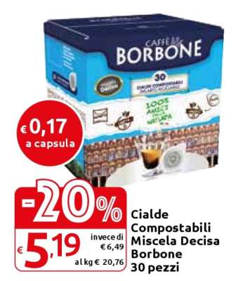Cialde Compostabili Miscela Decisa Borbone 30 pezzi