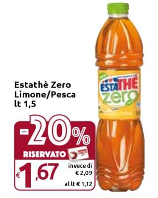 Estathè Zero Limone/Pesca lt 1,5