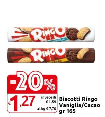 Biscotti Ringo Vaniglia/Cacao gr 165