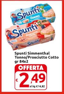 Spunti Simmenthal Tonno/Prosciutto Cotto gr 84x2