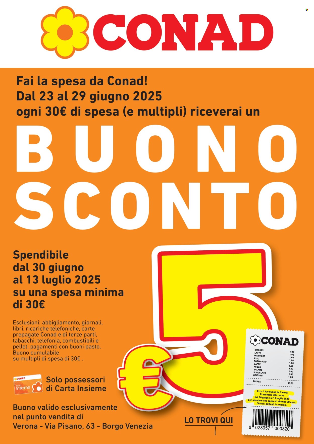 Volantino Conad - 23/6/2025 - 29/6/2025. Pagina 1
