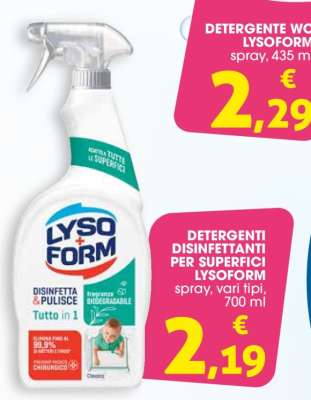 DETERGENTI DISINFETTANTI PER SUPERFICI LYSOFORM