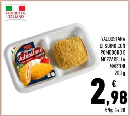Valdostana di suino con pomodoro e mozzarella Martini