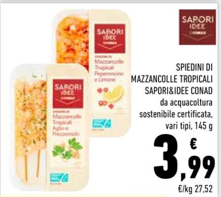 Spiedini di Mazzancolle Tropicali Sapori&Idee Conad