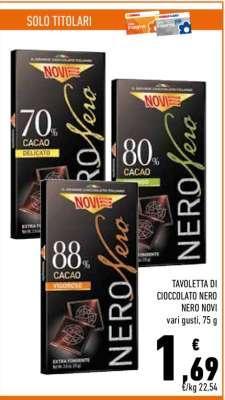 TAVOLETTA DI CIOCCOLATO NERO NERO NOVI