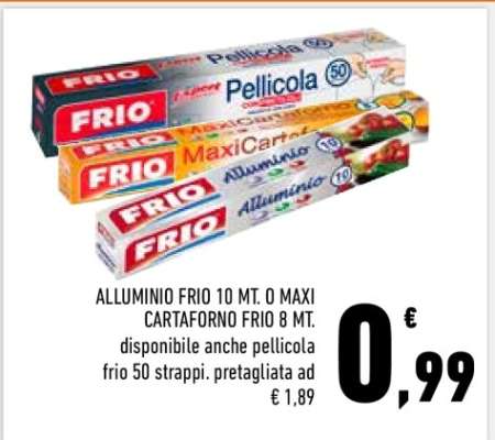 ALLUMINIO FRIO 10 MT. O MAXI CARTAFORNO FRIO 8 MT.